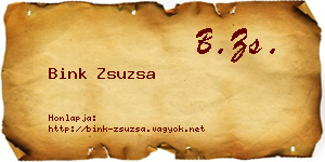 Bink Zsuzsa névjegykártya